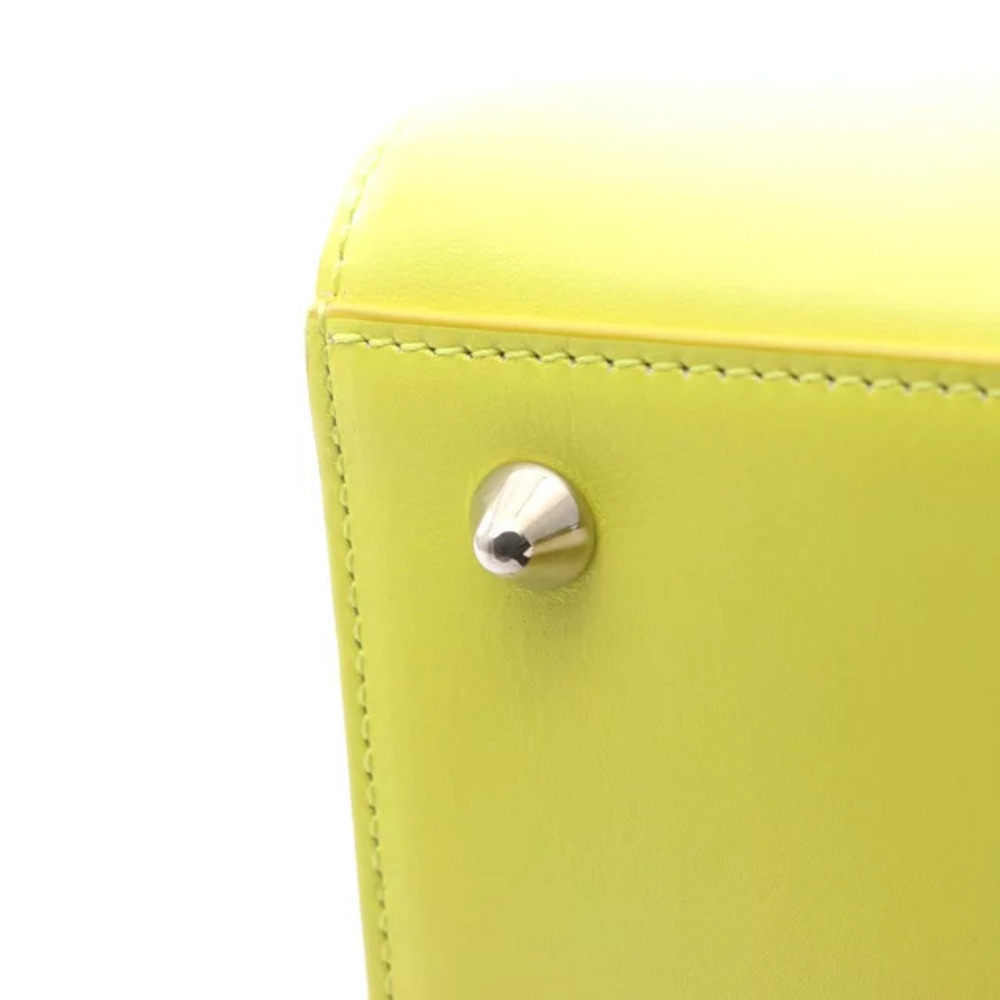 Dior leather 2way Red Handbag LADY Burgundy yellow - Picture 5 of 8